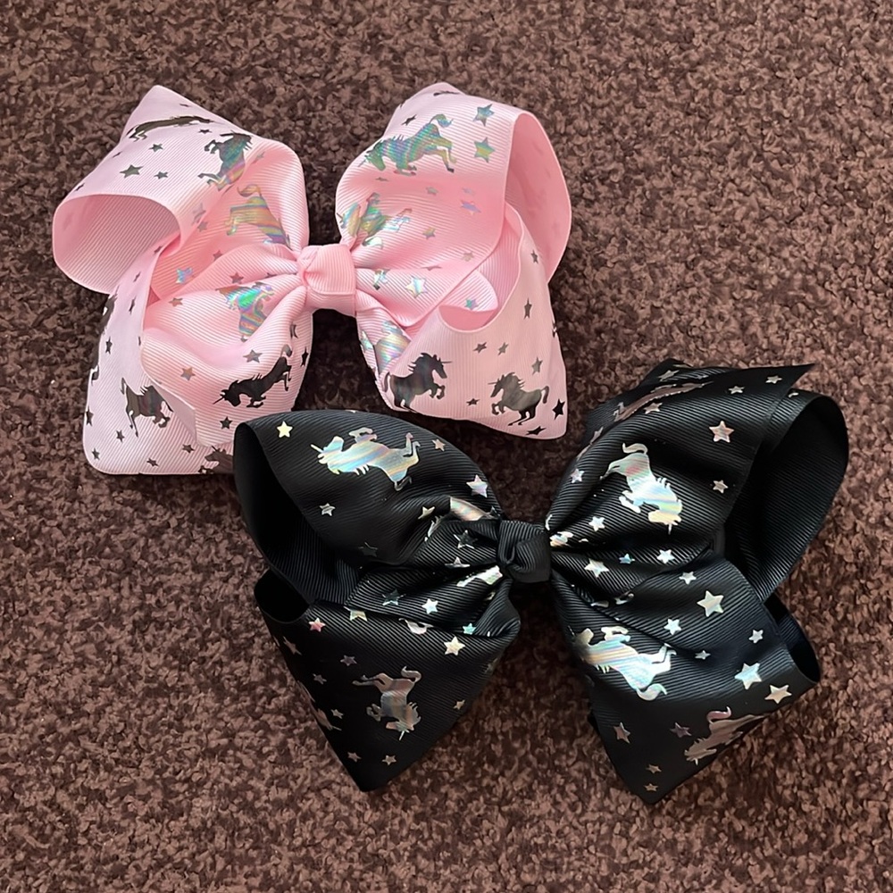 * Set of 2 * 8” Unicorn Hair Bows